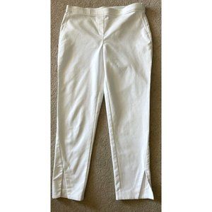 Vince Camuto Women's Size Small White Ankle Length Crop Pants Hem Slit